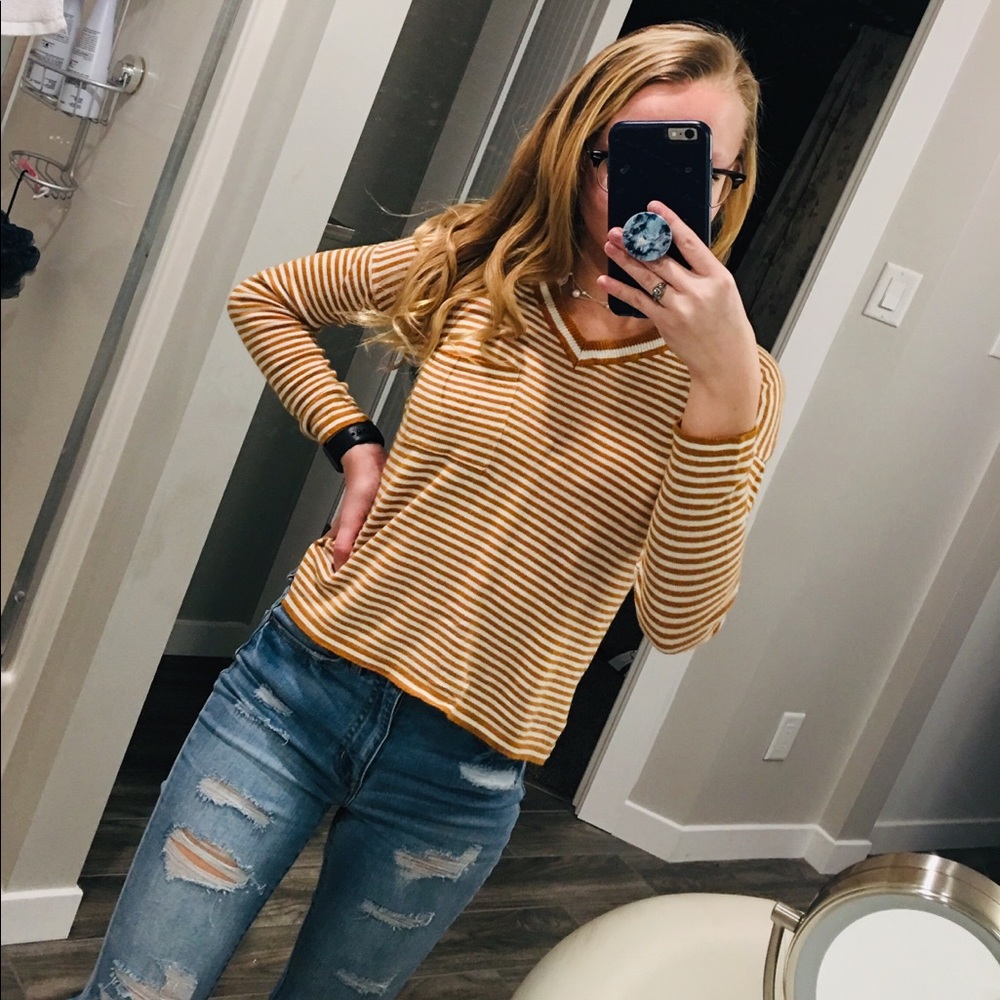 striped pocket tee